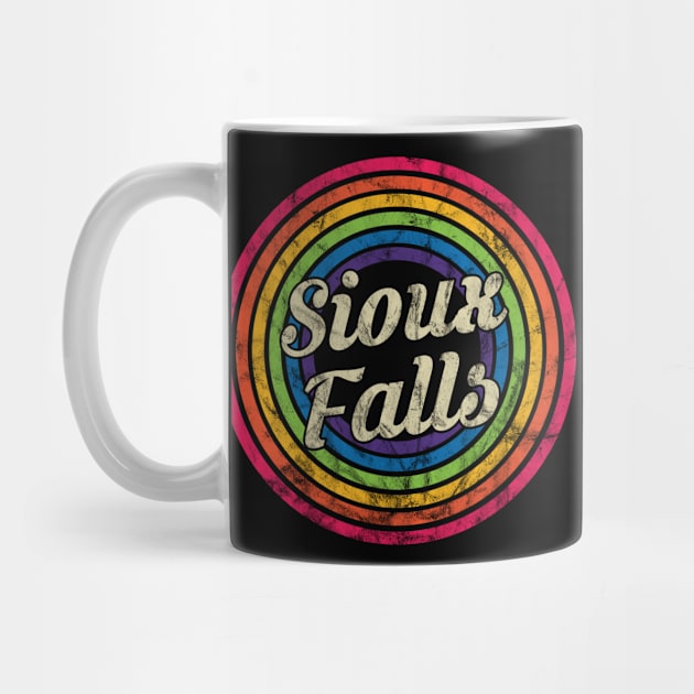 Sioux Falls - Retro Rainbow Faded-Style by MaydenArt